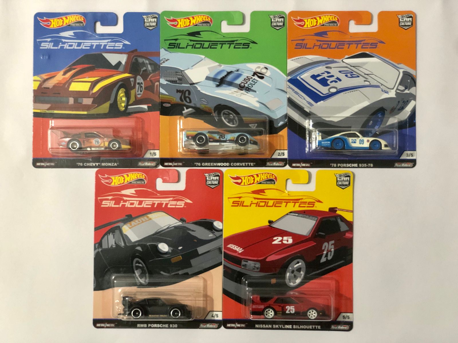 Silhouettes Full Set Hot Wheels Premium - Car Culture - Silhouettes - Full Set of 5 cars (Imported) - Image 1