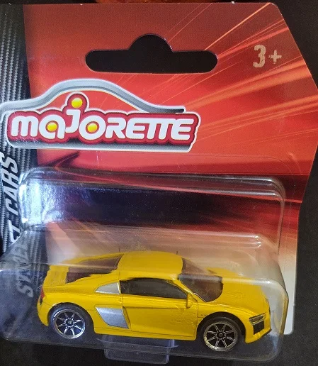 Voiture Miniature Majorette Audi R8 V10 Jaune – Échelle 1:58 – Neuf – Modèle 2019