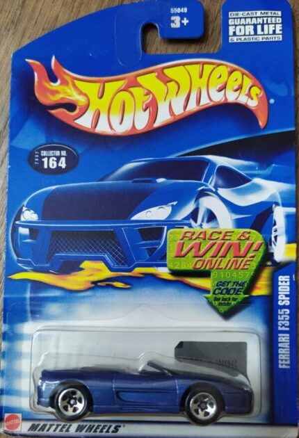 Hot Wheels – Ferrari F355 Spider – (55049) Blue – 2002 Edition – Metal ...