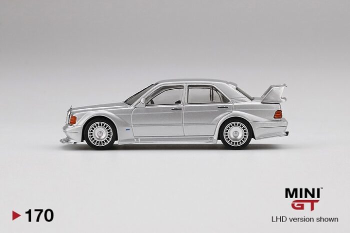 Mini GT - Mercedes Benz 190E 2.5-17 Evo II Silver LHD - Image 4