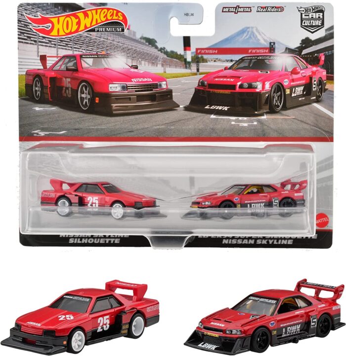 [Imported] Hot Wheels Premium 2 Pack Nissan Skyline Silhouette & LB-ER34 Super Silhouette HKF49 - Image 4