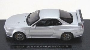 EBBRO NISSAN SKYLINE GT-R R34 Vspec 2 Silver 1:43 Scale - Image 8