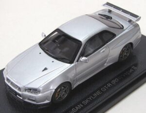 EBBRO NISSAN SKYLINE GT-R R34 Vspec 2 Silver 1:43 Scale - Image 3