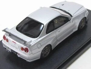 EBBRO 日産 SKYLINE GT-R（R34）Ｖ-spec Ⅱ 1/43 EBBRO NISSAN SKYLINE GT-R R34 Vspec 2 Silver 1:43 Scale – Crazy 4