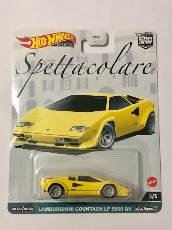 HKC47 Hot Wheels Premium - Car Culture - Lamborghini Countach LP 5000 QV - Spettacolare - Yellow - HKC47 (***card not mint***) - Image 1