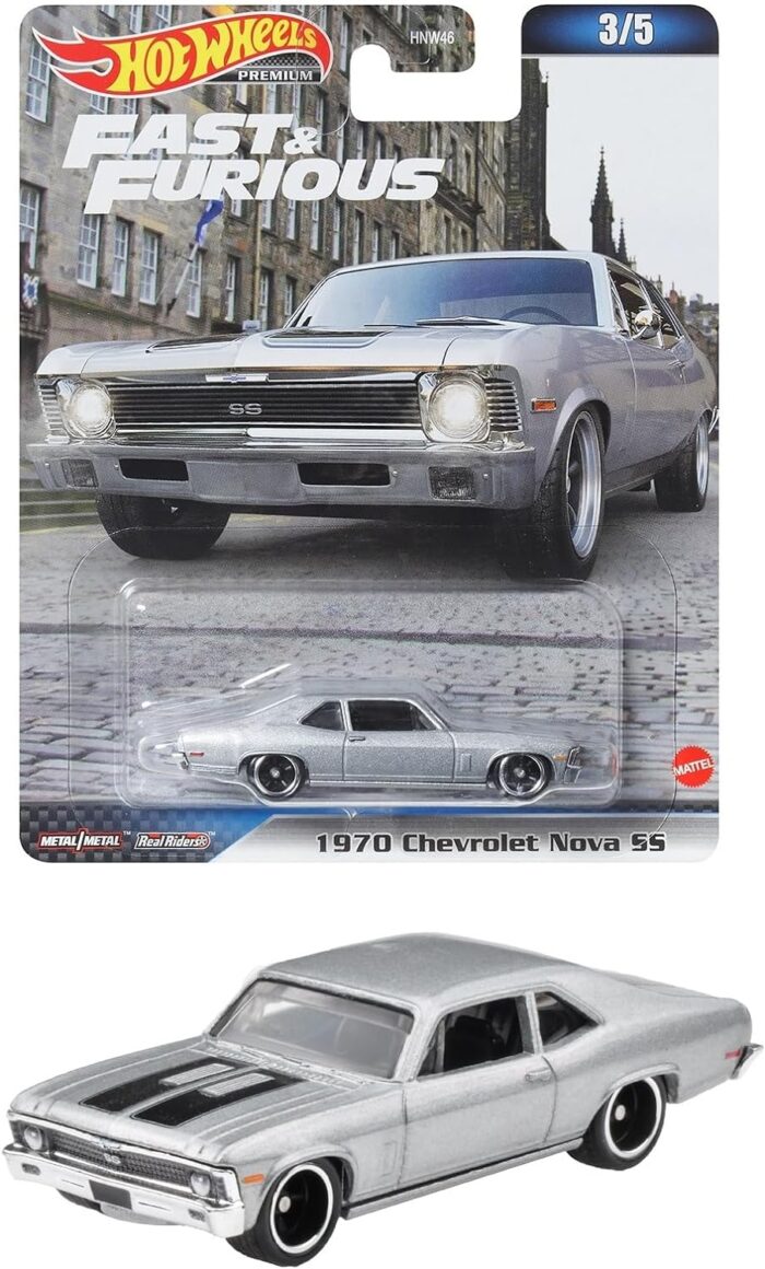 Hot Wheels Fast and Furious - 1970 Chevrolet Nova SS - HNW54 - Grey-Silver - Image 4