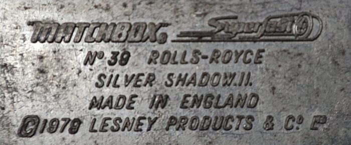 Matchbox Superfast (Lesney) - Rolls Royce Silver Shadow II (Pre-Owned). - Image 2