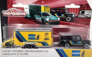 Majorette Race Trailer - Land Rover Defender 110 + Jaguar F-Type.