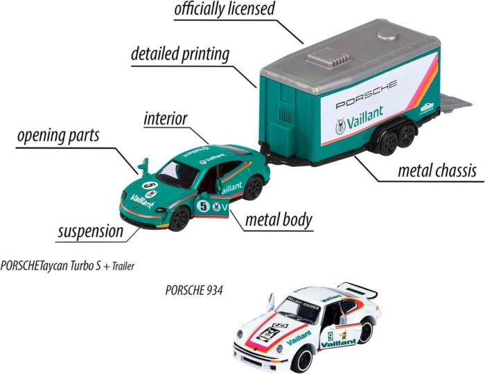 Mjorette Race Trailer - Porsche Taycan Turbo S + 934. - Image 2