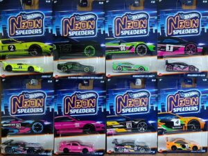 Hot Wheels - Neon Speeders (HLH72 - Full set of 8 cars).
