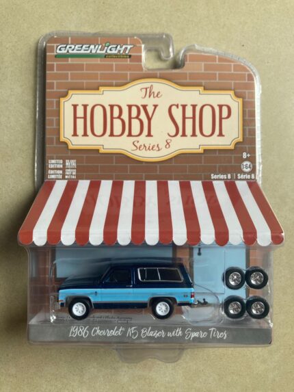 Greenlight - 1986 Chevrolet K5 Blazer Blue with Spare Tires - Hobby Shop Series 8