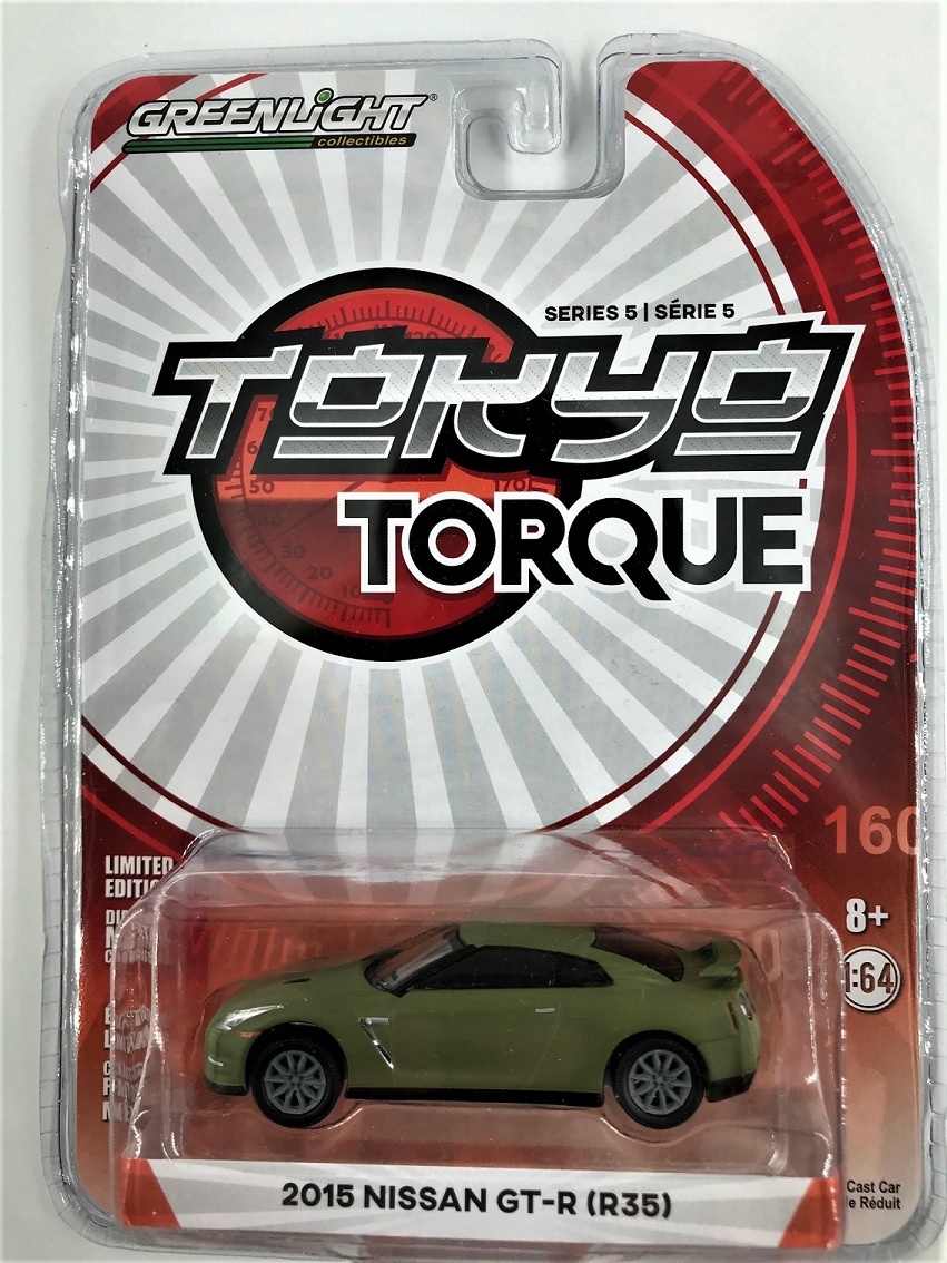 2015 Nissan GT-R (R35) - Green - Tokyo Torque Series 5-47030-F Greenlight - 2015 Nissan GT-R (R35) - Green - Tokyo Torque Series 5 - Image 1