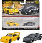 Hot Wheels Premium 2 Pack - Porsche 993 GT2 & Porsche 718 Cayman GT4 (HRR82) [Imported].