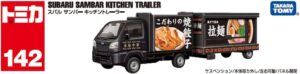 Tomica Long # 142 - Subaru Sambar Kitchen Trailer [Imported].