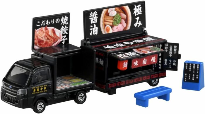 Tomica Long # 142 - Subaru Sambar Kitchen Trailer [Imported]. - Image 2