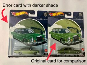 Hot Wheels Premium - Auto Strasse - Mercedes Benz 280 SEL 4.5 year 1972 (HCK18) [Error Card].
