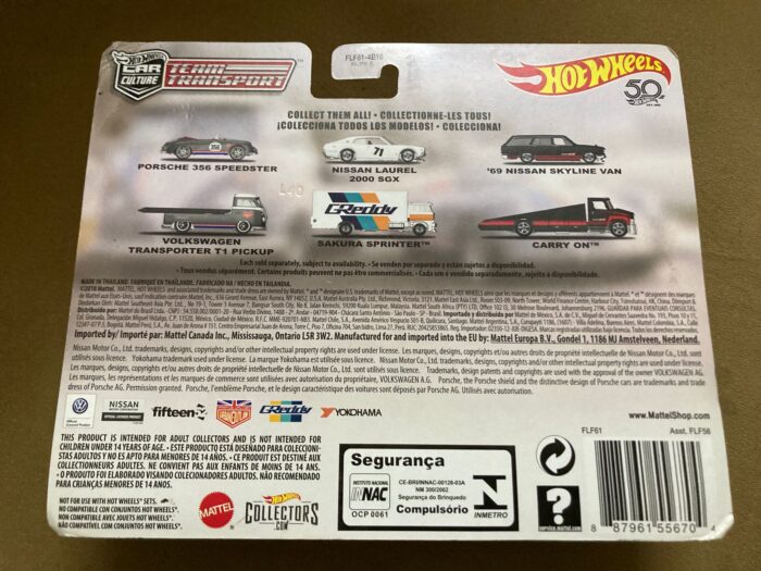Hot Wheels Team Transport #1 - Porsche 356 Speedster - Volkswagen Transporter T1 Pickup - FLF61 (Imported) - Image 2
