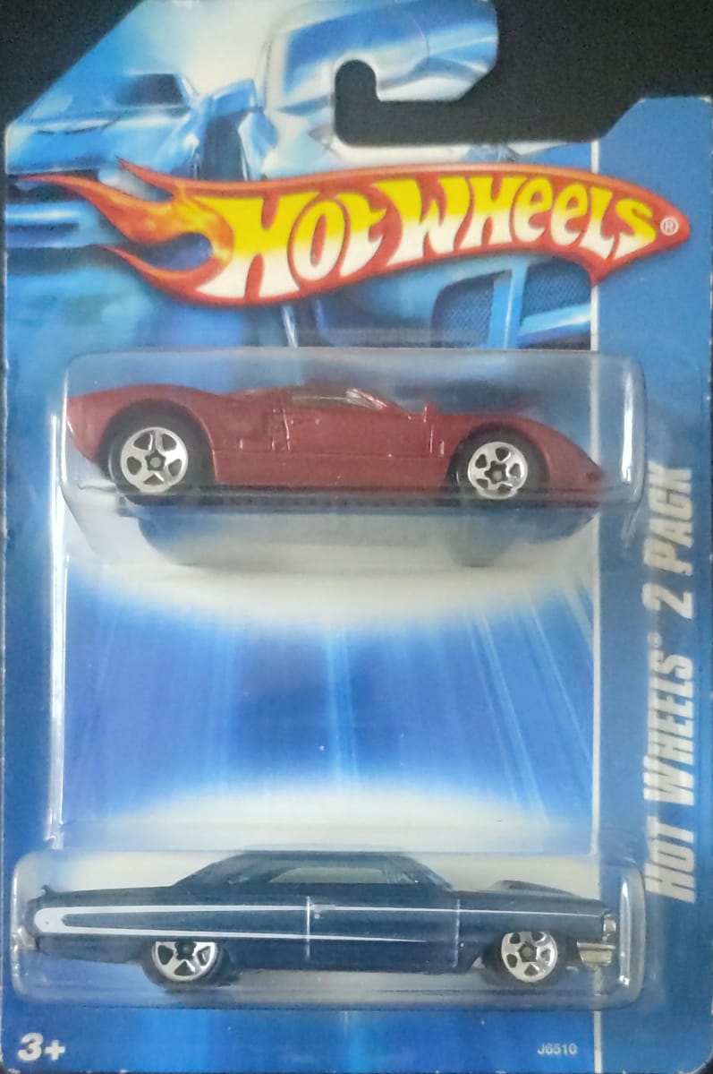 2 Hot Wheels 2 Pack - Ford GT 40 & Custom Ford Galaxie (J6510). - Image 1