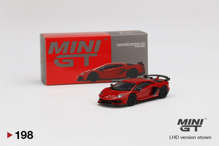 MINI GT - Lamborghini Aventador SVJ - Rosso Mars Red - Image 1