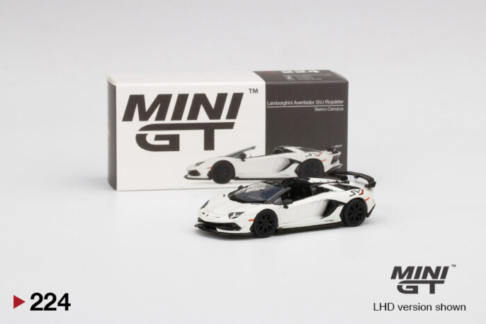 MINI GT - Lamborghini Aventador SVJ Roadster - Bianco Canopus White - Image 1