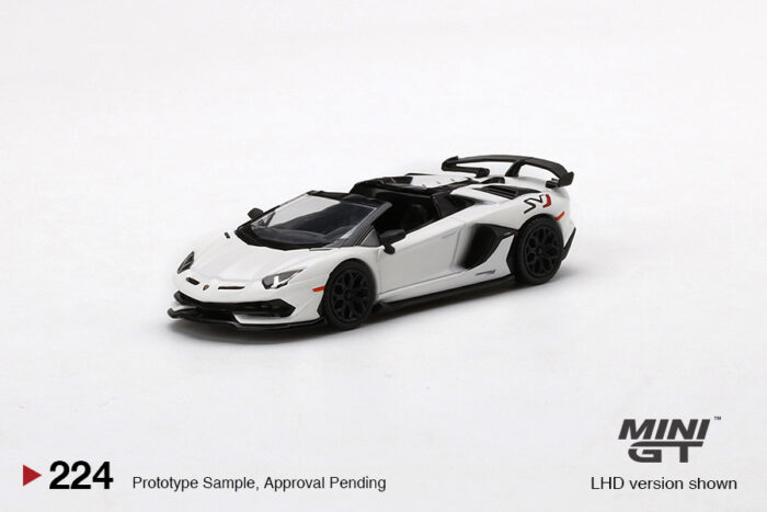 MINI GT - Lamborghini Aventador SVJ Roadster - Bianco Canopus White - Image 2