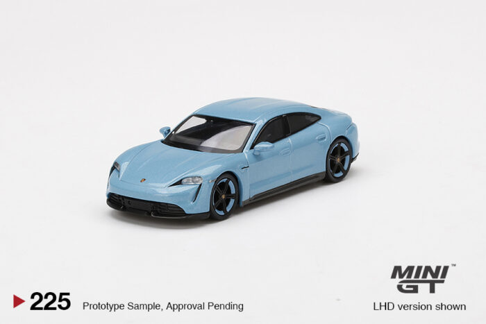 MINI GT - Porsche Taycan Turbo S - Frozen Blue Metallic - Image 2