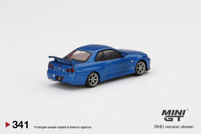 MINI GT - Nissan Skyline GT-R (R34) - Bayside Blue - Unsealed Mint Condition - Image 3