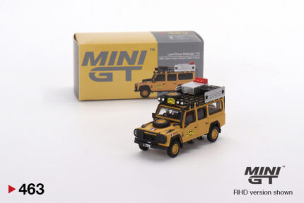 MINI GT - Land Rover Defender 110 - 1989 Camel Trophy Amazon Team France