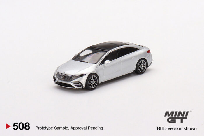 MGT00508R-1 MINI GT - Mercedes-Benz EQS 580 4MATIC - Silver Metallic - Image 1