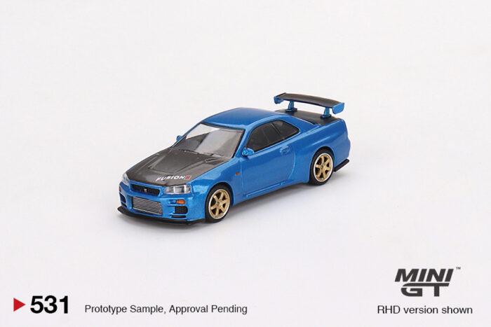 MINI GT - Nissan Skyline GT-R (R34) Top Secret - Bayside Blue - Unsealed Mint Condition - Image 1