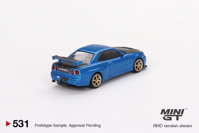 MINI GT - Nissan Skyline GT-R (R34) Top Secret - Bayside Blue - Unsealed Mint Condition - Image 2