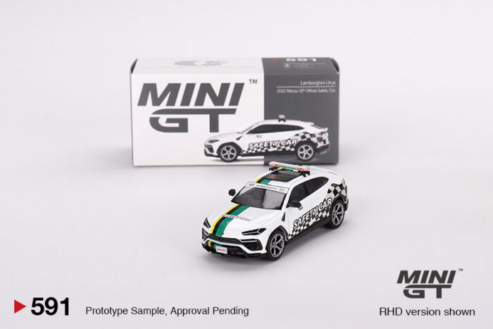 MGT00591R-1 MINI GT - Lamborghini Urus - 2022 Macau GP Official Safety Car RHD - White - Image 1