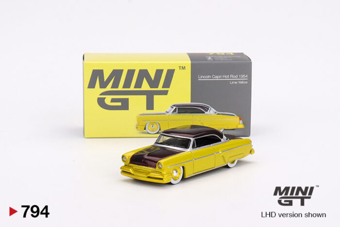 MINI GT - Lincoln Capri Hot Rod 1954 - Lime Yellow - Image 1