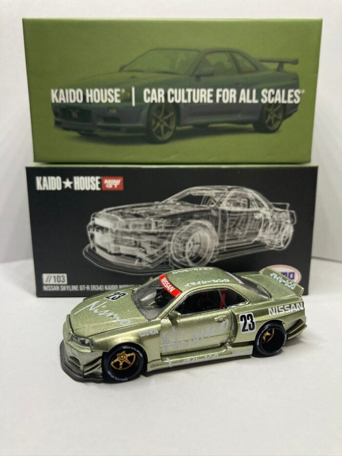 KAIDO HOUSE - Nissan Skyline GT-R (R34) Kaido Works V4 - Millenium Jade - Unsealed Mint - Image 3