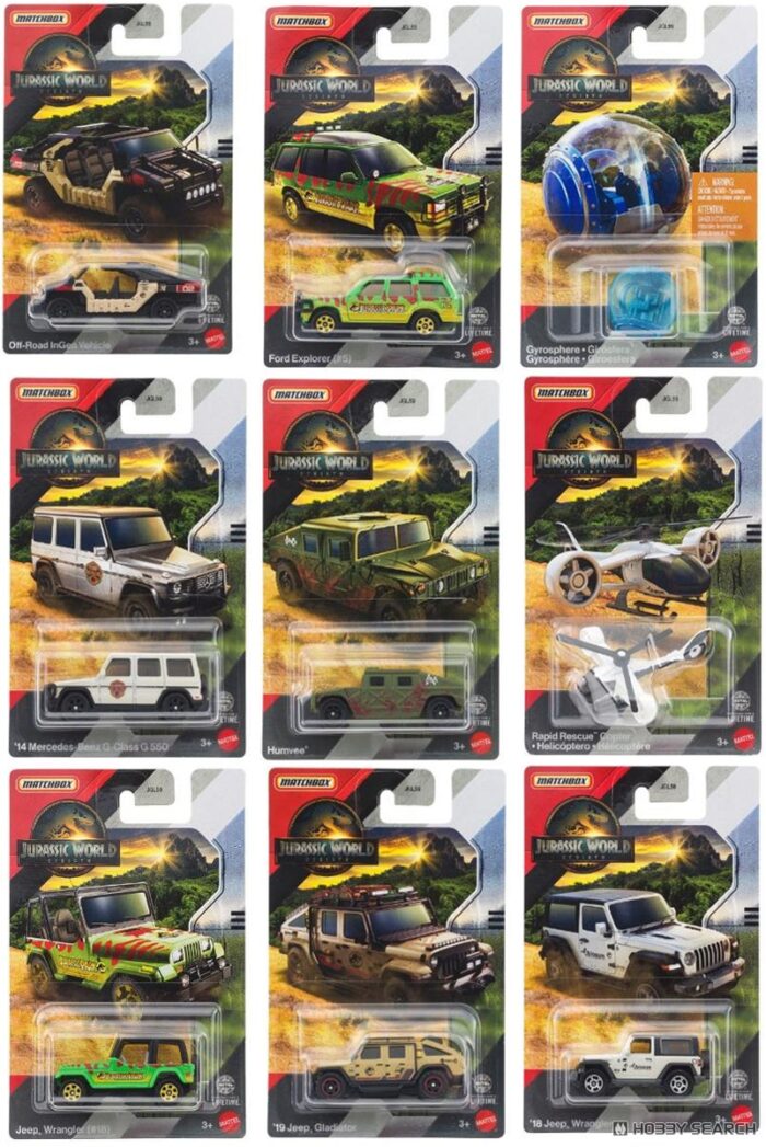 Matchbox Jurassic Park - Jurassic World Rebirth (Set of 9) [Imported]. - Image 1