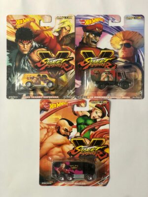 Hot Wheels Premium - Pop Culture - Street Fighter V - Set of 3 Cars