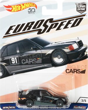 Hot Wheels Premium - Car Culture - Mercedes-Benz 190E 2.5-1.6 - Euro Speed - Black (Project Cars) - FLC18 - Image 5