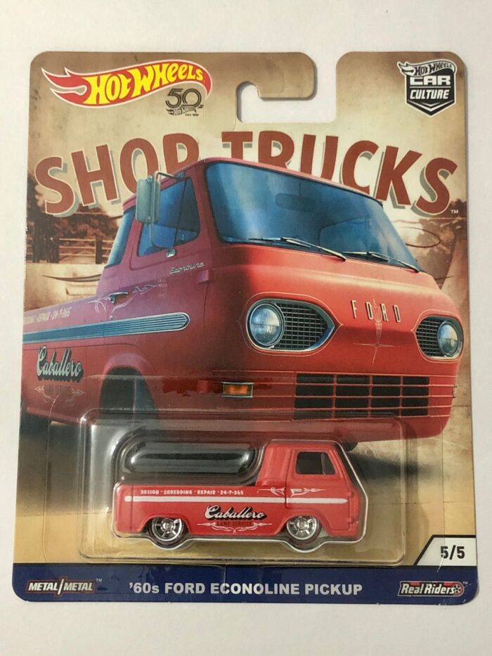 Hot Wheels Premium - Car Culture - 60 Ford Econoline Pickup - Shop Trucks - Red -FLC24 - Image 1