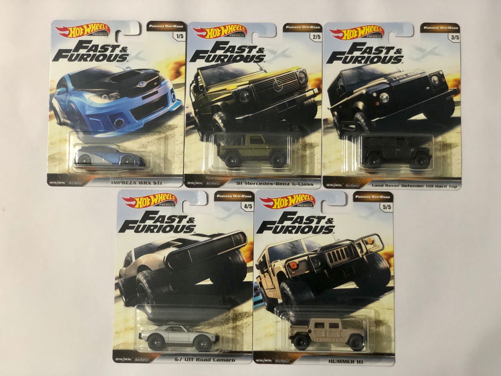 Furious Off-Road Full set Hot Wheels Premium - Fast & Furious - Furious Off-Road - Full set of 5 cars - Image 1