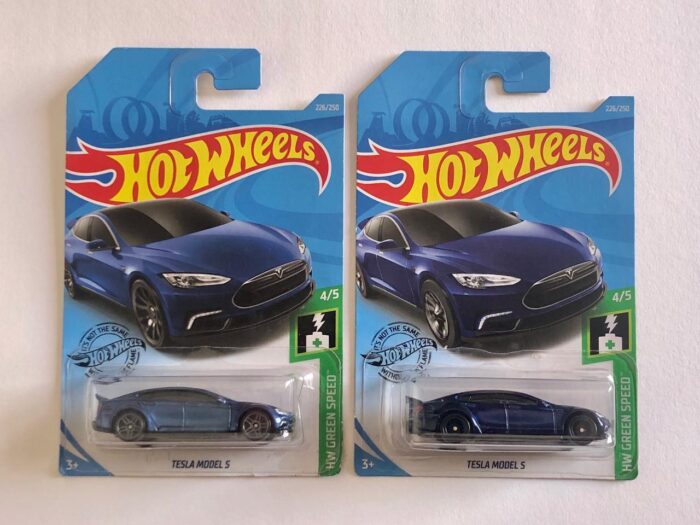 Hot Wheels - Super Treasure Hunt - STH + Mainline Combo - Tesla Model S - Spectraflame Blue - Image 1