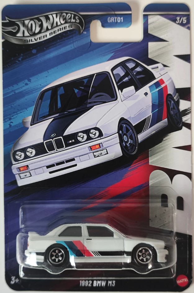 1992 BMW M3-JBY56 Hot Wheels Silver Series - 1992 BMW M3 - JBY56 - White - Image 1