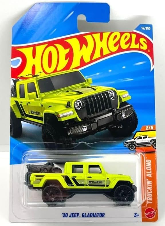 20 Jeep Gladiator-JJH91 Hot Wheels Mainline - 20 Jeep Gladiator - JJH91 - Fluro Yellow - Image 1