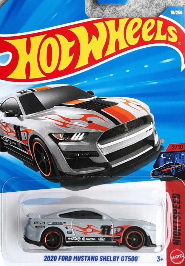 2020 Ford Mustang Shelby GT500-JJH87 Hot Wheels Mainline - 2020 Ford Mustang Shelby GT500 - JJH87 - Grey - Image 1