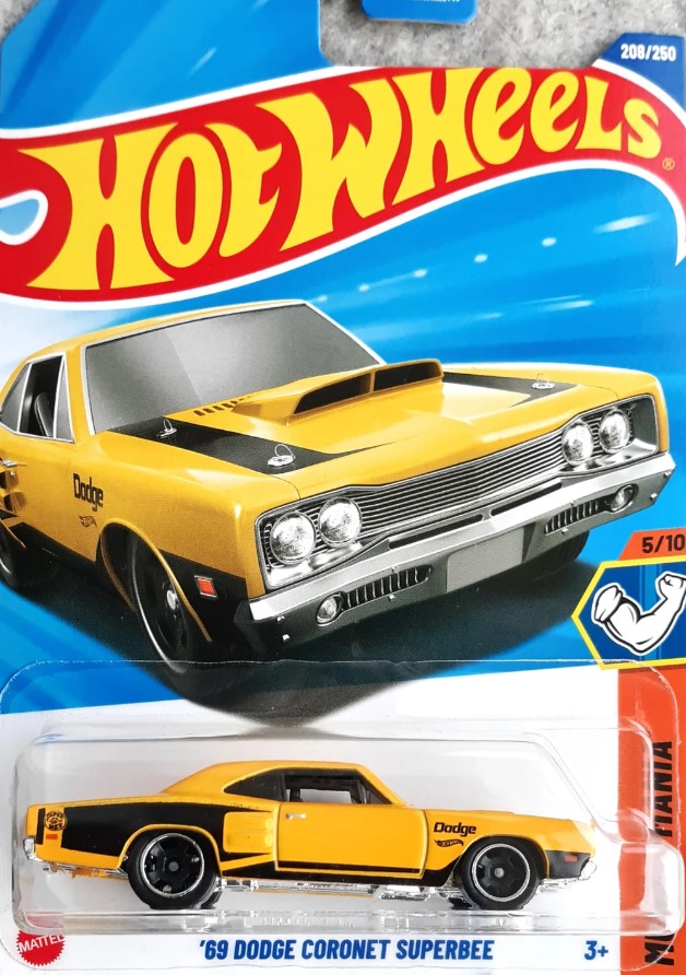 69 Dodge Coronet Superbee-JBB27 Hot Wheels Mainline - 69 Dodge Coronet Superbee - JBB27 - Yellow - Image 1