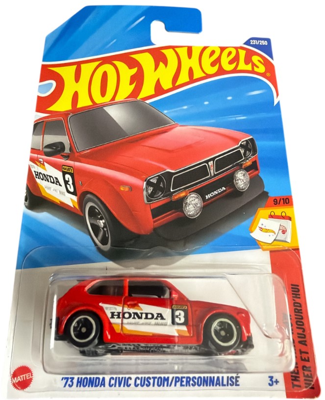 73 Honda Civic Custom-JBB42 Hot Wheels Mainline - 73 Honda Civic Custom - JBB42 - Red - Image 1