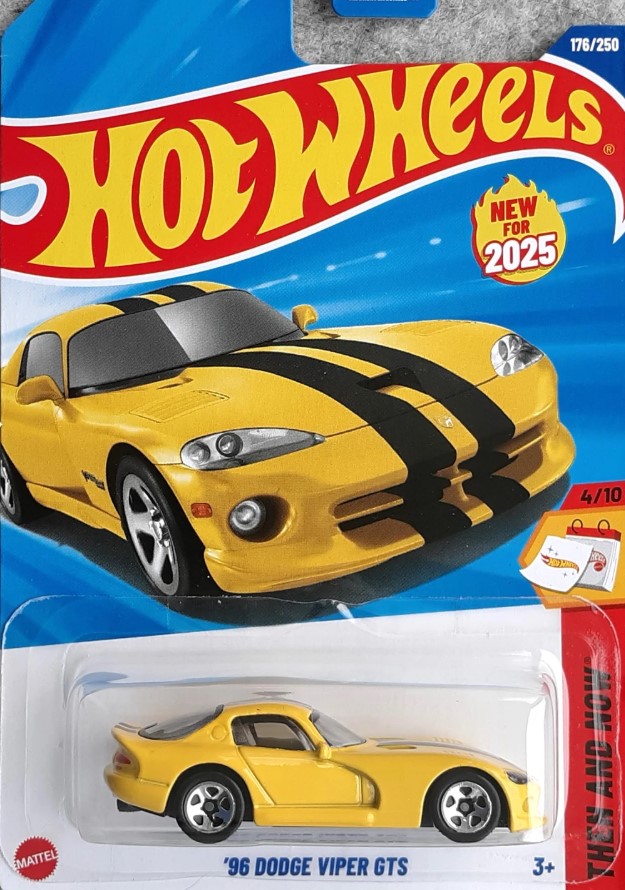 96 Dodge Viper GTS-JBB95 Hot Wheels Mainline - 96 Dodge Viper GTS - JBB95 - Yellow - Image 1