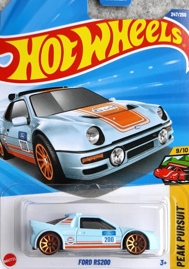 Ford RS200-JBB49 Hot Wheels Mainline - Ford RS200 - JBB49 - Gulf Blue - Image 1
