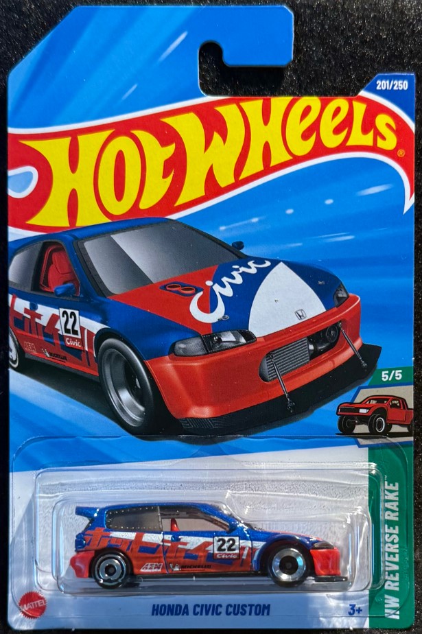 Honda Civic Custom-JBB22 Hot Wheels Mainline - Honda Civic Custom - JBB22 - Blue/Red - Image 1