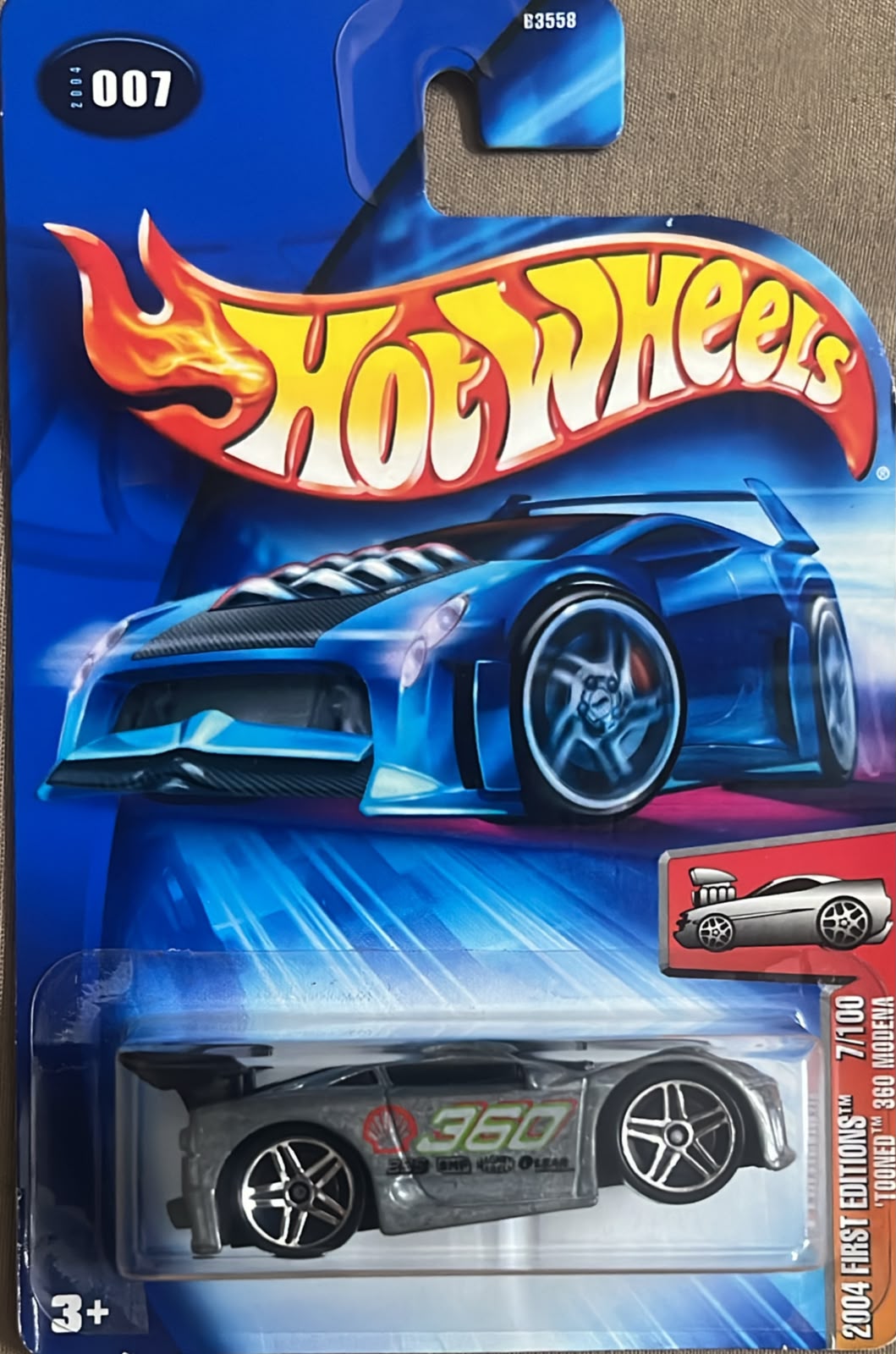 B3558 Hot Wheels - Ferrari Tooned 360 Modena (B3558-0714C) Zamac Finish. - Image 1