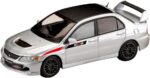 Hobby Japan 64 Mitsubishi Lancer Evolution 9 MR GSR JDM Custom With Engine Display Model Cool Silver Metallic